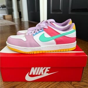Nike Kids Pink and Green Sneakers
